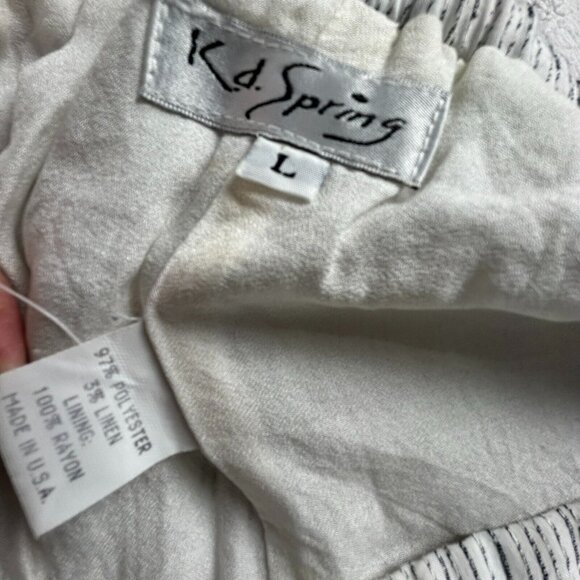 Kd. Spring Women's Striped Pattern Pull On High Rise Wide Leg Pants Gray Large - Picture 3 of 10